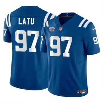 Indianapolis Colts #97 Laiatu Latu Blue 2024 With Dradt Patch F.U.S.E. Vapor Limited Football Stitched Jersey