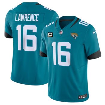 Jacksonville Jaguars #16 Trevor Lawrence Teal With 4-Star C Patch Vapor Untouchable Limited Football Stitched Jersey