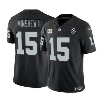 Las Vegas Raiders #15 Gardner Minshew II Black 2024 F.U.S.E 65th Anniversary Patch Vapor Football Stitched Jersey