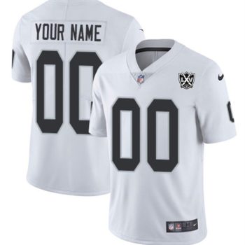 Las Vegas Raiders Active Player Custom White 2024 65th Anniversary Patch Vapor Football Stitched Jersey