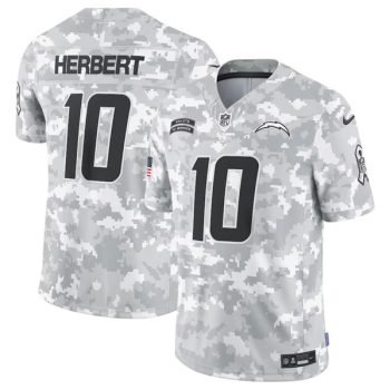 Los Angeles Chargers #10 Justin Herbert Arctic Camo 2024 F.U.S.E. Salute to Service Limited Football Stitched Jersey