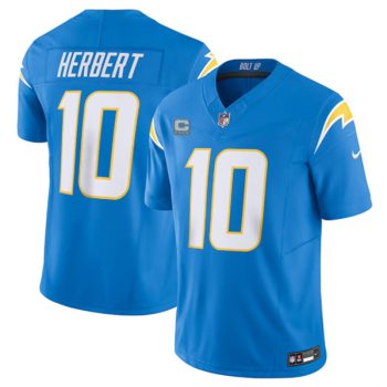 Los Angeles Chargers #10 Justin Herbert Blue 2024 F.U.S.E. With 4-Star C Patch Vapor Limited Football Stitched Jersey