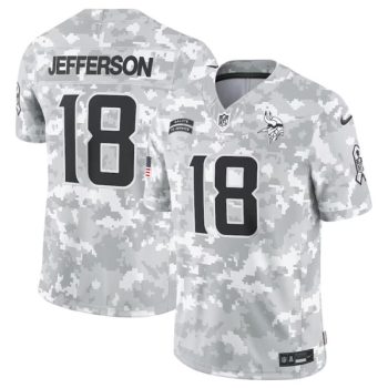 Minnesota Vikings #18 Justin Jefferson Arctic Camo 2024 F.U.S.E. Salute to Service Limited Football Stitched Jersey