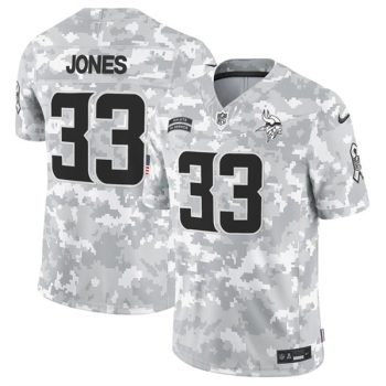 Minnesota Vikings #33 Aaron Jones Arctic Camo 2024 F.U.S.E. Salute to Service Limited Football Stitched Jersey