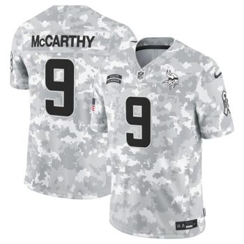 Minnesota Vikings #9 J.J. McCarthy Arctic Camo 2024 F.U.S.E. Salute to Service Limited Football Stitched Jersey