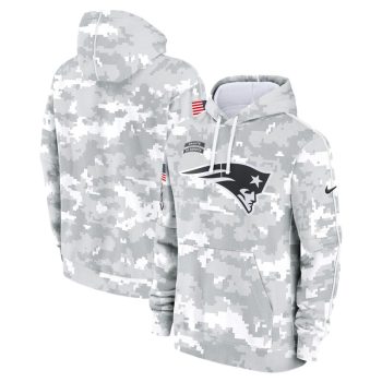 New England Patriots 2024 Salute to Service Club Fleece Pullover Hoodie - Arctic Camo