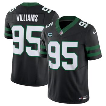 New York Jets #95 Quinnen Williams Black 2024 F.U.S.E. With 2-Star C Patch Vapor Limited Football Stitched Jersey