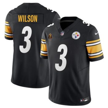 Pittsburgh Steelers #3 Russell Wilson Black 2024 F.U.S.E. With Walter Payton Patch Vapor Untouchable Limited Football Stitched Jersey