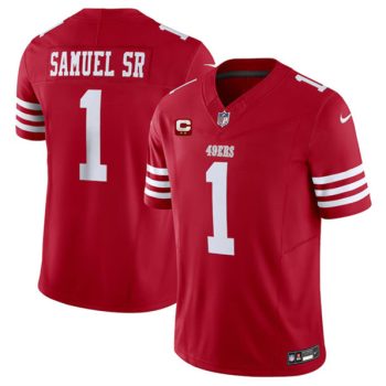 San Francisco 49ers #1 Deebo Samuel SR Red 2024 F.U.S.E. With 2-Star C Patch Vapor Untouchable Limited Football Stitched Jersey