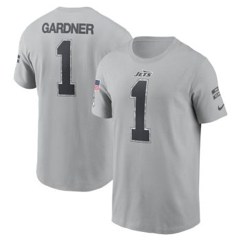 Ahmad Sauce Gardner New York Jets 2024 Salute To Service Name & Number T-Shirt - Gray