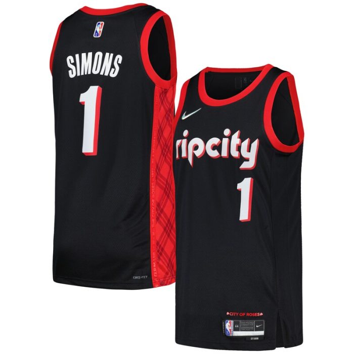 Anfernee Simons Portland Trail Blazers Swingman Player Jersey - City Edition - Black