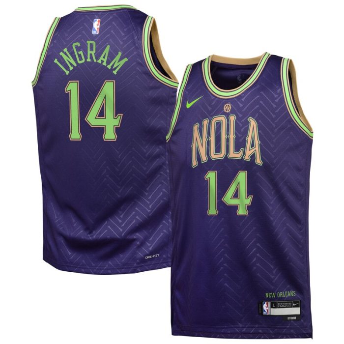 Brandon Ingram New Orleans Pelicans Youth 2024/25 Swingman Player Jersey - City Edition - Purple