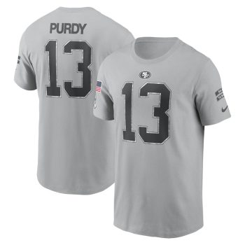 Brock Purdy San Francisco 49ers 2024 Salute To Service Name & Number T-Shirt - Gray