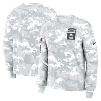 Cleveland Browns 2024 Salute To Service Long Sleeve T-Shirt - Arctic Camo