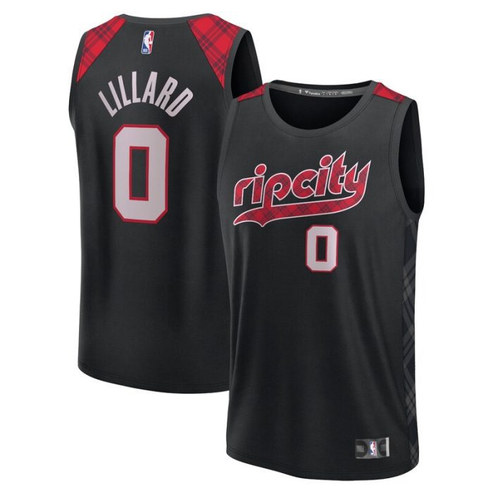 Damian Lillard Portland Trail Blazers Fast Break Jersey - Black - City Edition