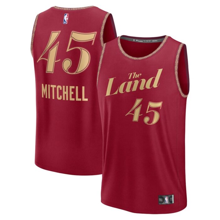 Donovan Mitchell Cleveland Cavaliers Fast Break Jersey - Wine - City Edition