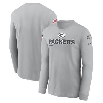 Green Bay Packers 2024 Salute To Service Long Sleeve T-Shirt - Gray