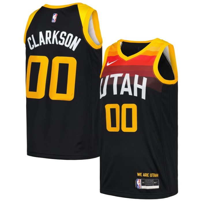 Jordan Clarkson Utah Jazz Swingman Player Jersey - City Edition - Black