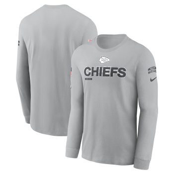 Kansas City Chiefs 2024 Salute To Service Long Sleeve T-Shirt - Gray