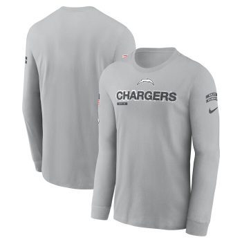 Los Angeles Chargers 2024 Salute To Service Long Sleeve T-Shirt - Gray