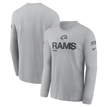 Los Angeles Rams 2024 Salute To Service Long Sleeve T-Shirt - Gray