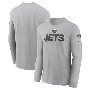 New York Jets 2024 Salute To Service Long Sleeve T-Shirt - Gray