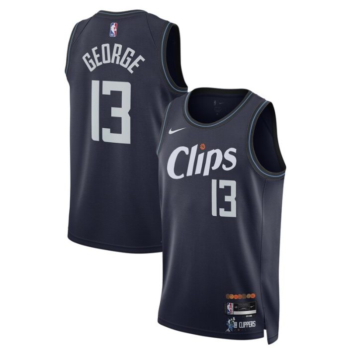 Paul George LA Clippers Unisex 2023/24 Swingman Jersey - Navy - City Edition