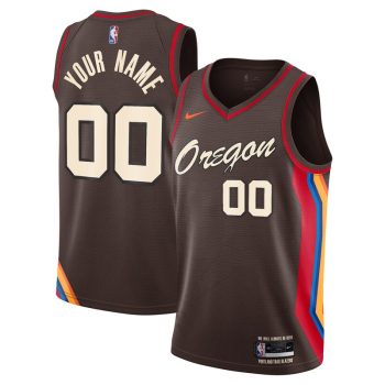 Portland Trail Blazers 2020/21 Swingman Custom Jersey Brown - City Edition