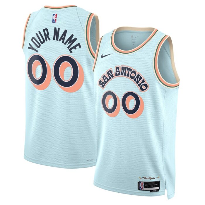 San Antonio Spurs Unisex 2024/25 Custom Swingman Jersey - City Edition - Light Blue