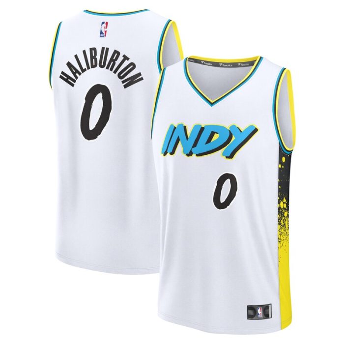 Tyrese Haliburton Indiana Pacers Youth 2024/25 Fast Break Player Jersey - City Edition - White