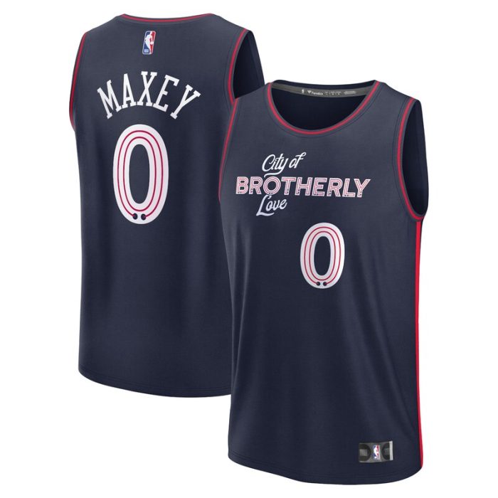 Tyrese Maxey Philadelphia 76ers Fast Break Jersey - Navy - City Edition