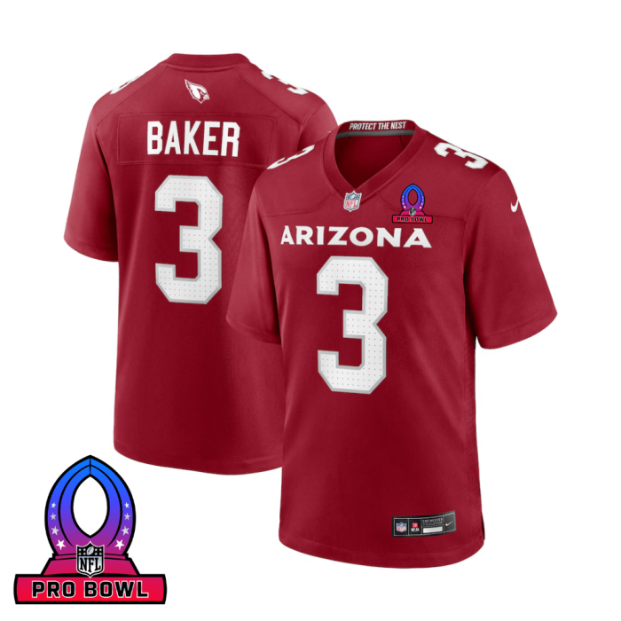 Budda Baker 3 Arizona Cardinals 2025 Pro Bowl Patch Game Men Jersey - Cardinal