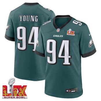 Byron Young #94 Philadelphia Eagles Super Bowl LIX Jersey - Men's - Midnight Green