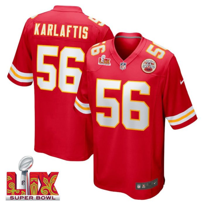 George Karlaftis #56 Kansas City Chiefs Super Bowl LIX Jersey - Men's - Red