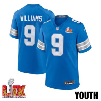 Jameson Williams #9 Detroit Lions Super Bowl LIX Youth Jersey - Blue