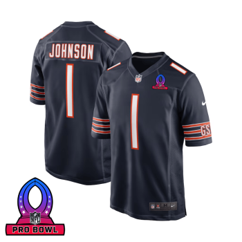 Jaylon Johnson 1 Chicago Bears 2025 Pro Bowl Patch Game Men Jersey - Navy