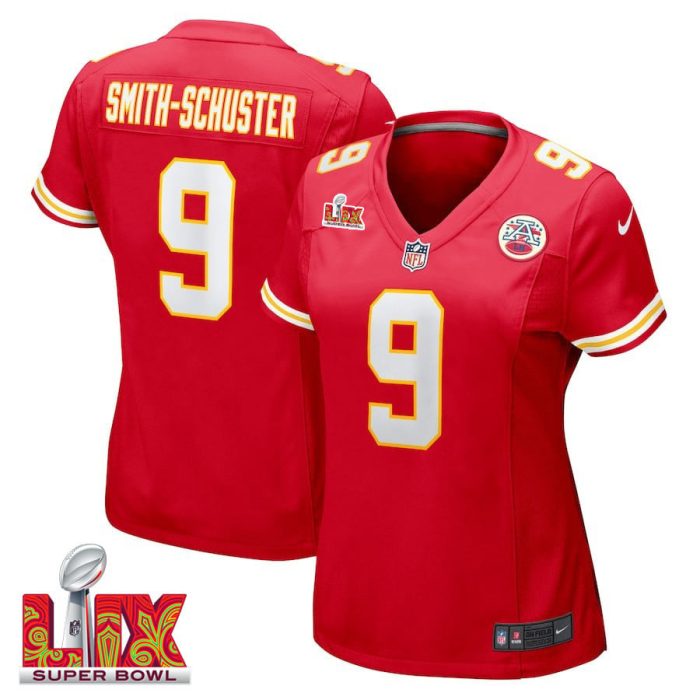 JuJu Smith-Schuster #9 Kansas City Chiefs Super Bowl LIX Women's Jersey - Red