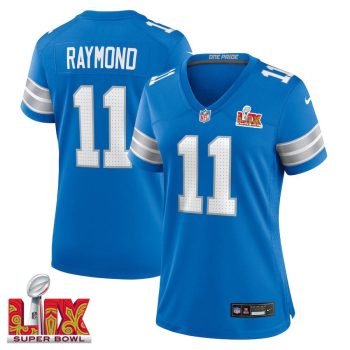 Kalif Raymond #11 Detroit Lions Super Bowl LIX Women's Jersey - Blue