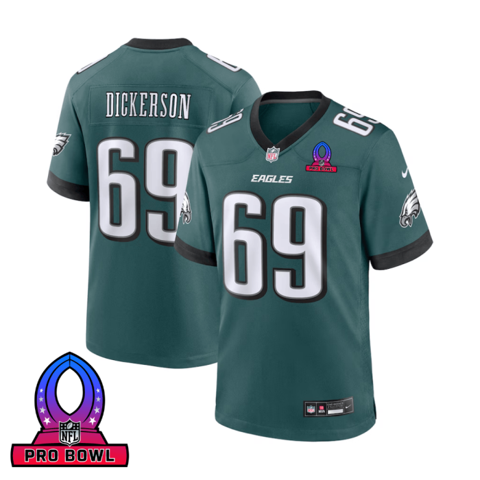 Landon Dickerson 69 Philadelphia Eagles 2025 Pro Bowl Patch Game Men Jersey - Midnight Green