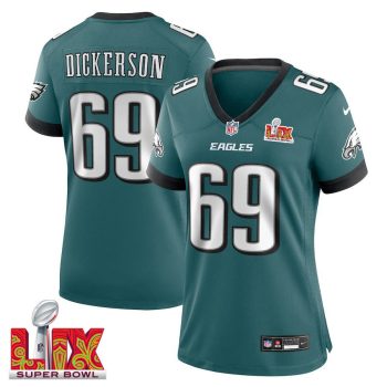 Landon Dickerson #69 Philadelphia Eagles Super Bowl LIX Women's Jersey - Midnight Green