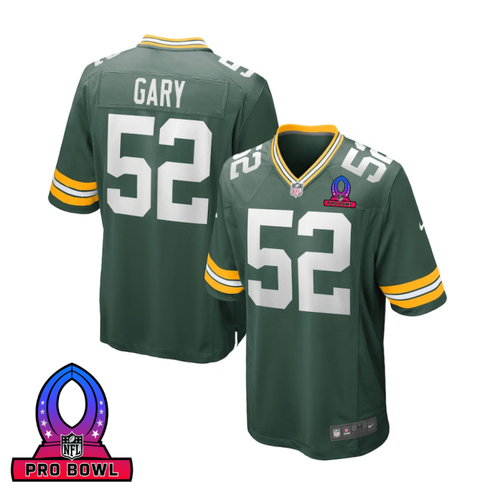 Rashan Gary 52 Green Bay Packers 2025 Pro Bowl Patch Game Men Jersey - Green