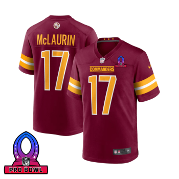 Terry McLaurin 17 Washington Commanders 2025 Pro Bowl Patch Game Men Jersey - Burgundy