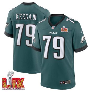 Trevor Keegan #79 Philadelphia Eagles Super Bowl LIX Jersey - Men's - Midnight Green