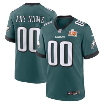 Philadelphia Eagles Super Bowl LIX Custom Game Jersey - Midnight Green