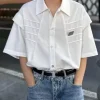 Men's Plus Size Button Up Half Sleeve Shirt