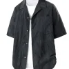 Men's Plus Size Button Up Short Sleeve Shirt