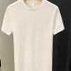 Men's Plus Size Slim Fit Ribbed Knit T-Shirt