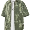 Men's Plus Size Tie-Dye Print Casual Short Sleeve Shirt