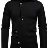 Men's Asymmetrical Button-Down Long Sleeve Shirt