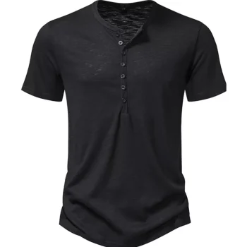 Men's Casual Button Detail Henley T-Shirt